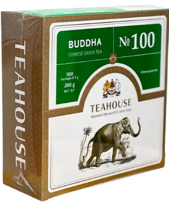 Чай зелений Teahouse Будда №100 байховий у саше 200 г (100 шт. х 2 г)